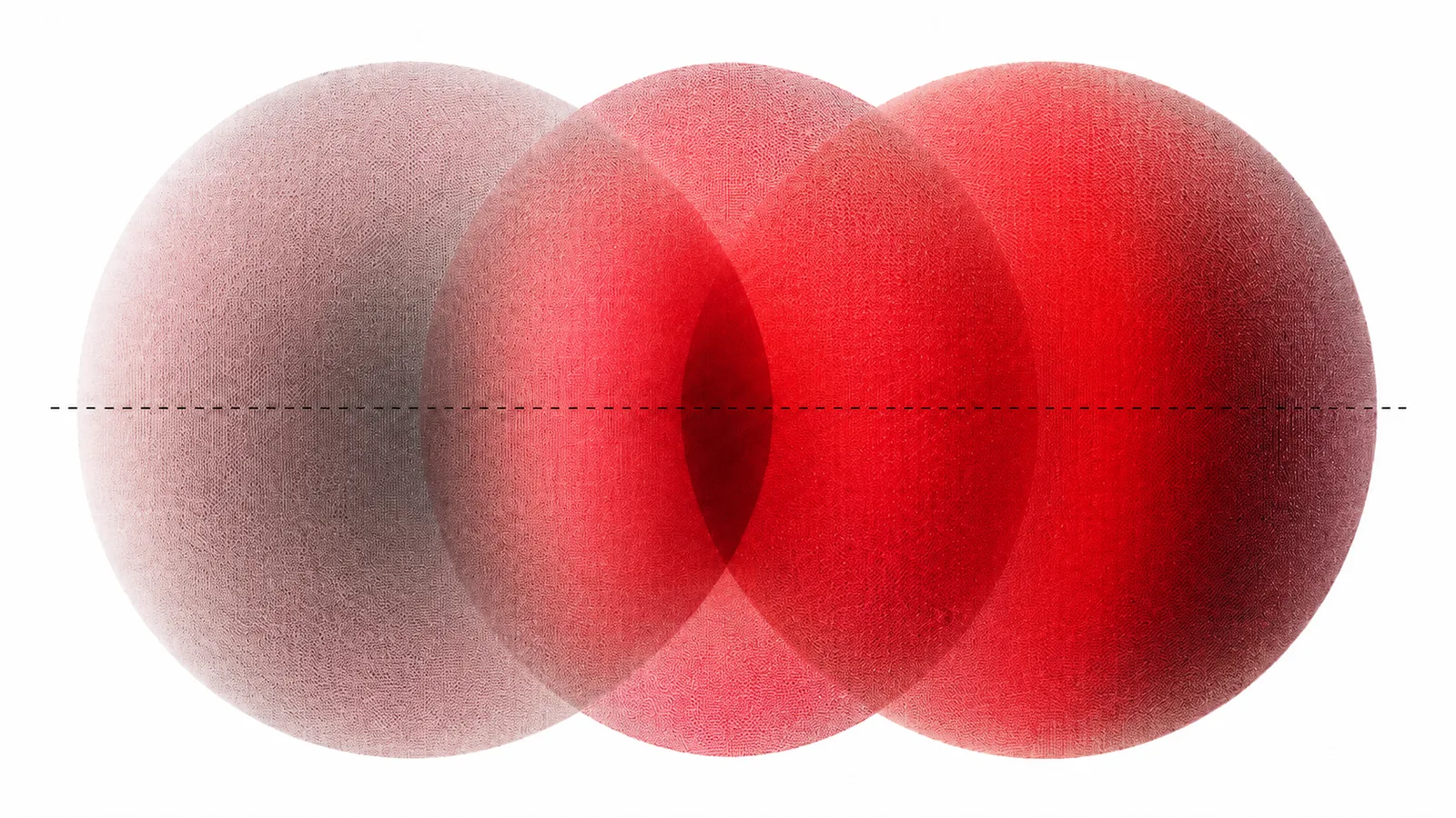 Three overlapping spheres representing human, business and technology intelligence converging